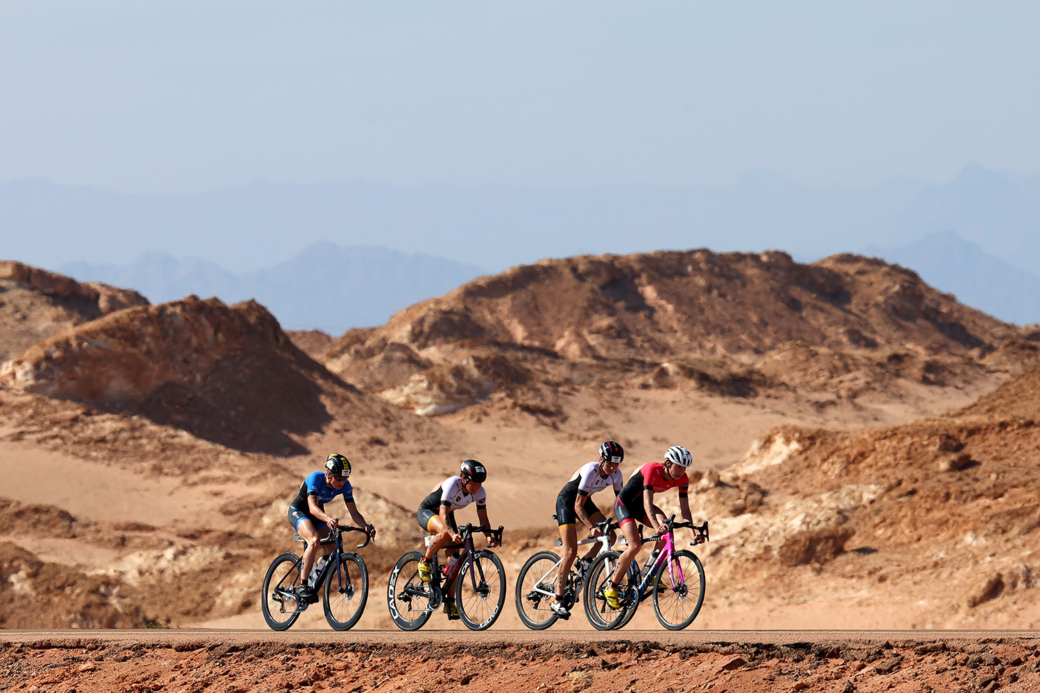 Bikers competing in the world's fastes triathlon series